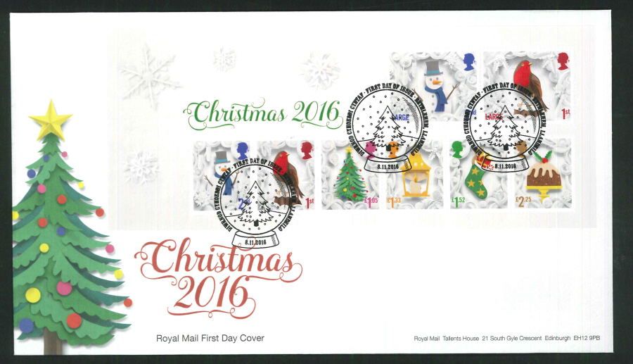 2016 - Christmas Miniature Sheet First Day Cover, FDI Bethlehem Llandeilo Postmark - Click Image to Close